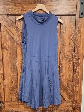 Toad&Co Sleeveless Slate Blue Fit-and-Flare Mini Dress